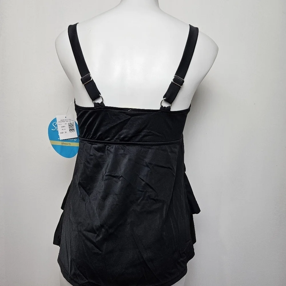 Swim Solutions Ruffle Top Slimming Swim Wear Tankini - Picture 4 of 6